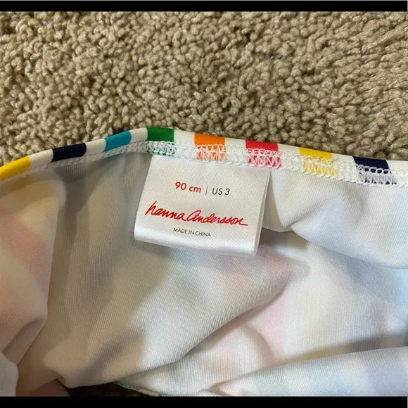 Hanna Andersson Rainbow Striped Tankini Swimsuit Top - Picture 3 of 3